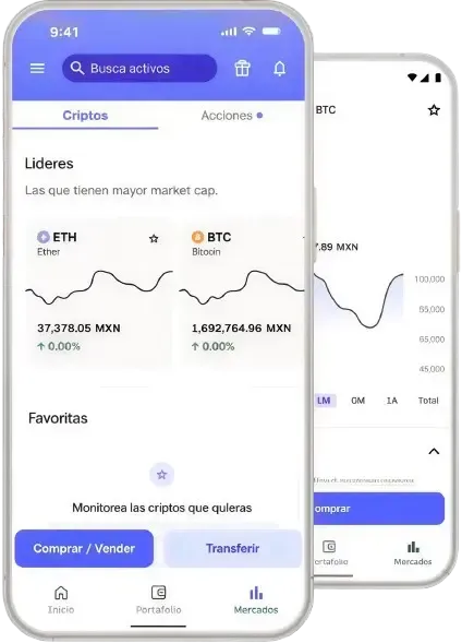 Previsualización de la aplicación Bitso